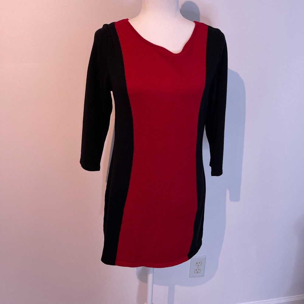 United States Sweaters Black & Red Colorblock Dress size PS